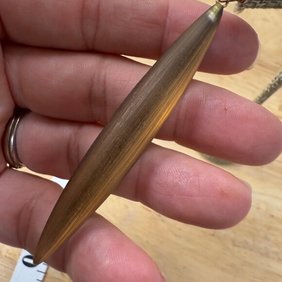 Long Gold-Tone Lucite Dangle Earrings With Fishhook Backs - Picture 5 of 10